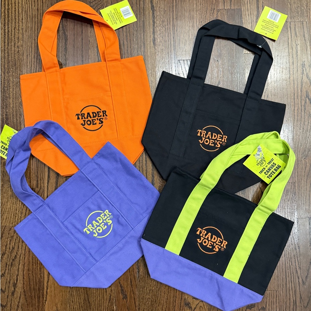 Trader Joe’s Mini Cavas Halloween Tote Trick or Treat Bags (set of 4)